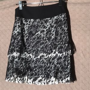 Ann Taylor fringe animal skirt